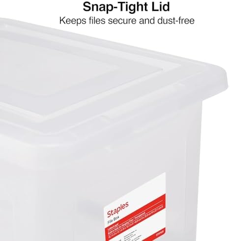 Staples Plastic File Box with Snap Lid, Letter/Legal Size, Clear, 2/Pack - Image 5