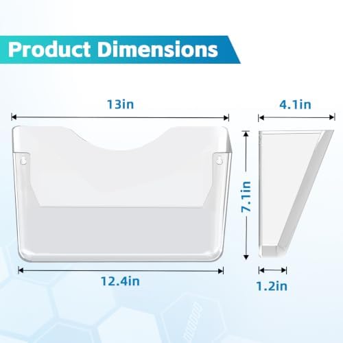 SUPEASY Acrylic Wall File Holder, 6 Pack Clear Wall Mounted File Organizer - Image 3