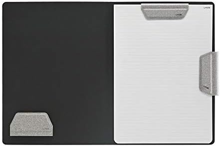 LHiDS Magnetic Business Portfolio Lite Resume Padfolio Organizer with Clipboard, Paper Clip, Writing Pad, Pen/Card Holder, Magnetic Closure for Work, School and More (Grey, A4/Letter) by LHiDSCreative