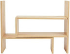 Liry Products Beige Adjustable Extendable Natural Wood Desktop Organizer Caddy Desk Organizer Countertop Shelf Bookcase Display Stand Rack Expandable Storage Office Home - Image 7