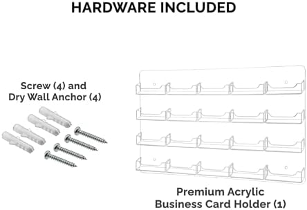 Marketing Holders Wall Business Card Holder with Hanging Hardware 20" x 10" Clear Acrylic Rack Holds 3.5" x 2" Horizontal Printed Gift or Appointment Cards for Medical and Legal Offices - Image 4
