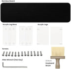 Bamboo Monitor Riser, Wide Desktop Monitor Stand for Desk with Clear Acrylic Legs, 31.5 x 8 inch Bamboo Wood Shelf, Fit Keyboard, Home Office Workspace Accessories,Study Stationaries Storage (Black) - Image 3