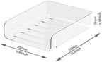(4pcs Pack) HKeeper Stackable Paper Trays,Letter Tray Organizer,Office Desktop Organizer,A4 Paper Holder,Supplies Magazine,File Documents,Receipts(Clear,Regular) - Image 7