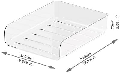 (4pcs Pack) HKeeper Stackable Paper Trays,Letter Tray Organizer,Office Desktop Organizer,A4 Paper Holder,Supplies Magazine,File Documents,Receipts(Clear,Regular) - Image 7