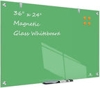 TSJ OFFICE White Board for Wall - 36" x 24" Green Glass Board 3 X 2 FT by TSJOFFICE-WipeCleanThinkGreenWorkSmart