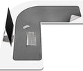 Chihein L-Shaped PU Leather Desk Pad (41.3” + 41.3”) x 12.99”(Gray/White) by Chihein