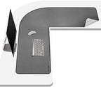 Chihein L-Shaped PU Leather Desk Pad (41.3” + 41.3”) x 12.99”(Gray/White) by Chihein