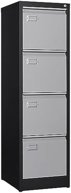 BYNSOE 4 Drawer File Cabinet with Lock Metal Vertical Filing Cabinet Office Home Lateral File Cabinet for A4 Legal/Letter Size,Assembly Required by BYNSOE