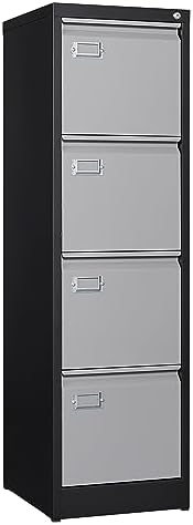 BYNSOE 4 Drawer File Cabinet with Lock Metal Vertical Filing Cabinet Office Home Lateral File Cabinet for A4 Legal/Letter Size,Assembly Required by BYNSOE