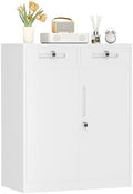 INTERGREAT Metal Garage Storage Cabinets with Lock,Steel Storage Cabinet with Drawer and 2 Adjustable Shelves, Small Lockable Office Steel Cabinet for Home, Warehouse, School, White by INTERGREAT