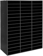 48 Compartment Literature Organizer, Adjustable Shelf Classroom Mailbox, Heavy Duty Mail Sorter & Mail Organizer Countertop for Classroom Office Home School (Black) by Unknown