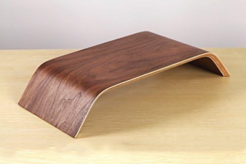 SAMDI Wooden Computer Monitor Stand Save Space Desktop Riser for Computers LCD Monitors Laptop PC iMac Notebook Apple MacBook(Black Walnut) by SAMDI