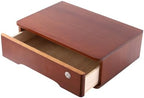 Desk Organizer with Drawer, Wooden Desktop Storage Box with Lockable Office Supplies Drawer Organizer Tabletop Storage Multifunctional Desktop Storage Box for Office Study Dresser（Walnut Color） - Image 6