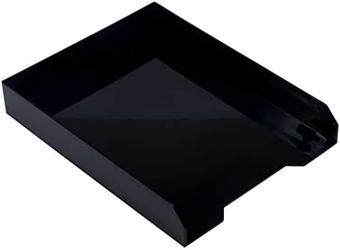 JAM PAPER Stackable Paper Trays - Black - Desktop Document, Letter, & File Organizer Tray - 2/Pack - Image 4