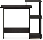 Furinno Efficient 29-Inch Black Computer Desk with Side Shelves, Gaming Desk with 3 Open Shelves, Home Office Desk, for Home Office, Study Room, Dorm, Bedroom, Black Espresso - Image 6