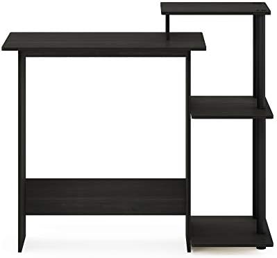 Furinno Efficient 29-Inch Black Computer Desk with Side Shelves, Gaming Desk with 3 Open Shelves, Home Office Desk, for Home Office, Study Room, Dorm, Bedroom, Black Espresso - Image 6