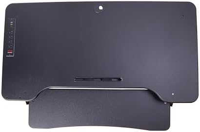 Rocelco 46" Electric Standing Desk Converter with AC Outlet USB Charger - Motorized Height Adjustable Sit Stand Up Triple Monitor Riser - Tabletop Workstation Large Keyboard Tray - Black (R EDRB-46) - Image 5