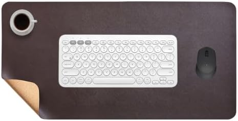 Dual-Sided Office Leather Cork Desk Mat Waterproof Non Slip Large Mouse Pad by Unknown