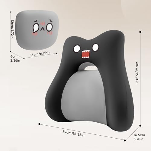 BEBAS Ergonomic Memoery Foam Lumbar Support Pillow for Car & Office, Black - Image 2
