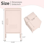 IRONFFICE Metal Cabinet,Locker Nightstand with Shelf,Metal Storage Locker,Steel Bedside Storage Cabinets for Living Room Bedroom,Pink - Image 3