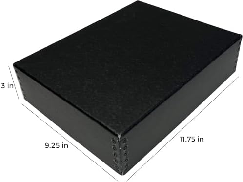Lineco Drop Front Archival Storage Box, 9.25x11.75x3 in, Black, 2 Pack - Image 2