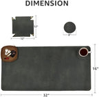 LEATHER VILLAGE Real Leather Desk Pad 3mm Thick Double Layer Desk Mat Olive. - Image 2