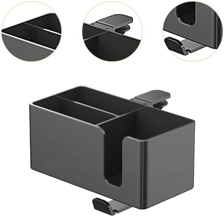 4 in 1 Desk Cup Holder,Desktop Unit Clamp on with Headphone Hanger and Storage Space, Black - Image 3