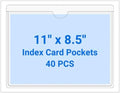 40 PCS Clear Self Adhesive Plastic Label Pockets, Top Loading Business & Library Index Card Holders, Peel and Stick Sleeves for Storage Bins, Totes, Binders and Drawers (11 x 8.5 Inch) by Kvatr-X