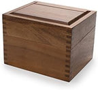 Ironwood Gourmet Acacia Wood Recipe Box with Divider Tabs, 2 Compartment, Single - Image 3