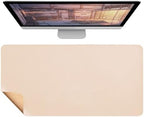 Dual-Sided Leather & Cork Desk Mat, Large Waterproof Stain-Resistant Mouse Pad, Multi-Use Desk Pad for Computer & Office Home(Khaki,80x40cm) by Unknown