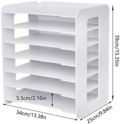 7 Tier Office Desk Desktop Organizers ,Desktop Organizers and Accessories Letter Tray Paper Sorter Holder File Document Rack Shelf Literature Organizer Rack for Home Office School Classroom Supplies - Image 3