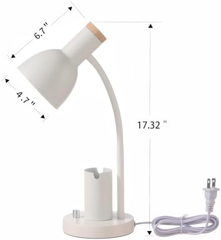 Adjustable Metal Desk Lamp with Pen Holder,Flexible Neck Table Lamp - Image 3
