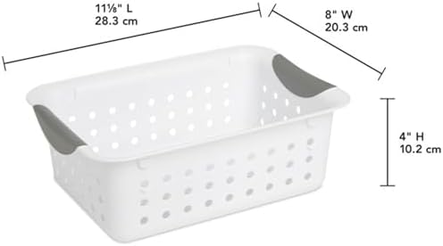 Sterilite Small Ultra Basket Plastic Storage Organizer Bin, White, 24-Pack - Image 2