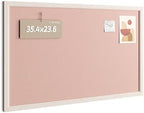 Fluxynara Framed Felt Bulletin Board, 35.4" x 23.6", Pink by FLUXYNARA