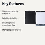 Amazon Basics High Capacity Nursing Clipboard with Storage and Pen Holder, 14.37 x 9.84 x 1.49 inches, Black (Pack of 6) - Image 2