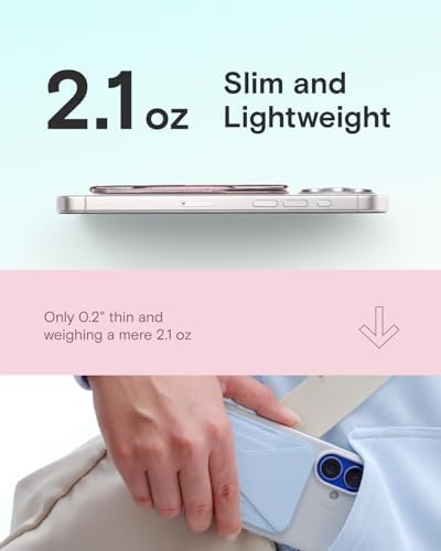 MOFT Magnetic Wallet Stand Compatible with iPhone 17/16/15/14/13/12 Series, Angle Adjustment & Magsafe Compatible MOVAS Phone Stand,Light Pink - Image 2