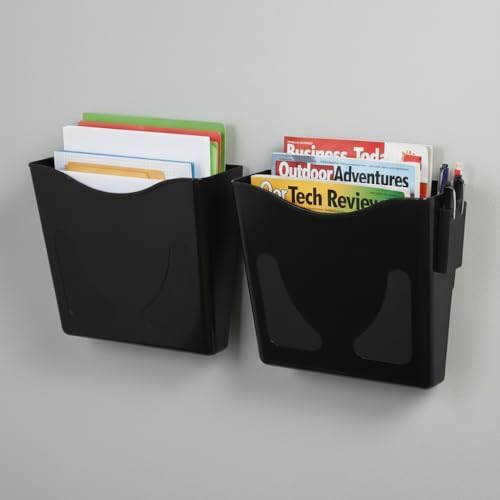 Azar Displays 250088-BLK-2PK Single Vertical Pocket Wall Mount Acrylic File Holder, Letter Size, Black (2-Pack) - Image 7