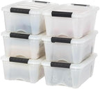 IRIS USA 6-Pack 13 Quart Storage Bins with Lids, Pearl by IRISUSA