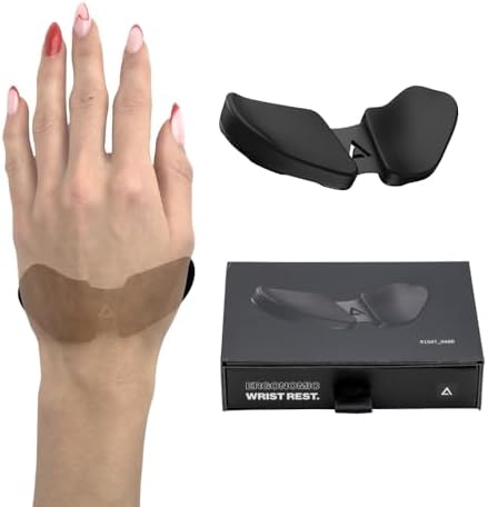 DELTAHUB Carpio 2.0 - Left-Handed Truly Ergonomic Wrist Rest for Mouse, Carpal Tunnel Support, Pain Relief, Anti-Fatigue, Easy Glide, Sleek, Office Computer, Laptop, Gaming - Small, Black by DELTAHUB