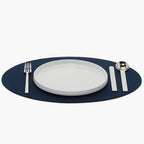 Graf Lantz - Merino Wool Oval Placemat - Marine (14" H x 19" W) - 3mm Merino Wool Felt Table Mat - Moisture Wicking - Odor, Stain, Heat & Dirt Resistant - Luxury Home Decor - Made in the USA by GrafLantz