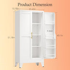 Black Kitchen Pantry Storage Cabinet, 48" Metal Storage Cabinet - Image 2