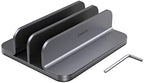 JOKItech Dual Aluminum Vertical Laptop Stand Organizer, Sturdy Notebook Computer Holder Stand Compatible with New Liquid Retina XDR Apple MacBook Air/Pro/Neo, Mac mini, Apple TV & iPad Pro - Spacegray - Image 5