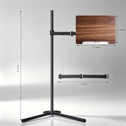 Adjustable Laptop Floor Stand for Bed, Couch, and Standing Desk Use, Large Size (Large) - Image 5