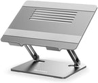 BoYata Laptop Stand, Adjustable Metal Desktop Riser, Up to 15 Inches, Gray by Boyata