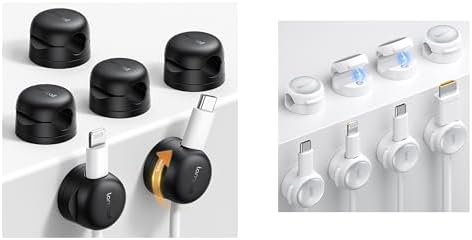 Lamicall Crystal-Clear Cable Clips & Rotatable Cord Organizer by Lamicall