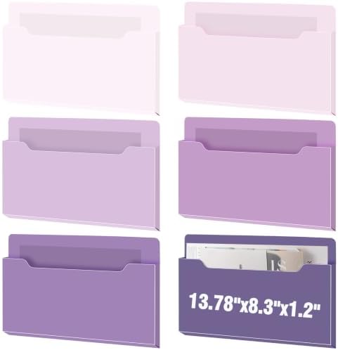 Fuutreo Magnetic Wall File Holder,6pcs,Violet Color,Horizontal-large by Fuutreo