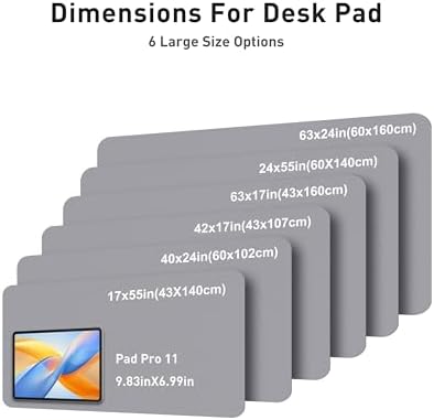 Aothia Faux Leather Desk Mat - Large Mouse Pad, Non-Slip PU Leather Blotter, Waterproof Writing Surface for Office and Home (Light Grey, 63" x 17") - Image 5