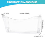 EASEPRES 8 Pack Clear Single Pocket Hanging File Organizer, Plastic Wall Mount Paper Mails Magazines Holder, Mounted Folder Bins for Office, School and Home, 13.85x3.14x6.88 inches - Image 2