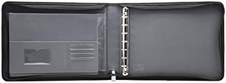 2Fold Zippered Business Checkbook Binder - 7 Ring Binder for Business Checks with Built-in Organizer and Card Case - PU Leather Portfolio for up to 600 3-Up Checks (Gray) - Image 5