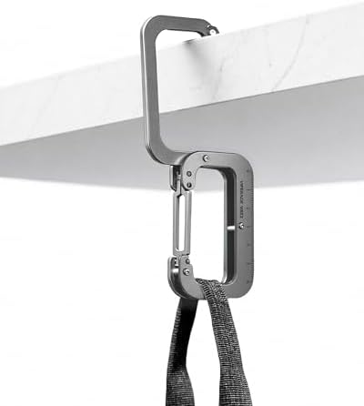 VIPERADE VAT2 Purse Hook for Table, Titanium Carabiner Clip and Hook for Bag, EDC Gear Clip for Water Bottle Camping Lantern Outdoor Gear and More by VIPERADE